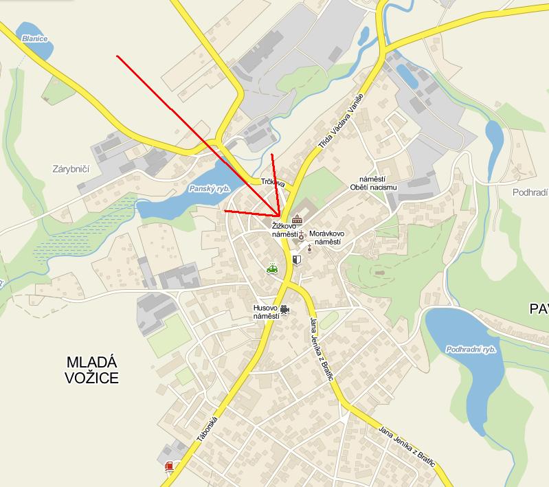 Mapa Mlad Voice - penzion Zlona